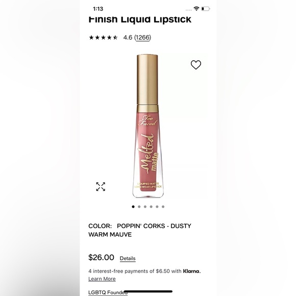 Too Faced lipgloss Melted matte Poppin Corks & lip injection plumping gloss long - Picture 3 of 3